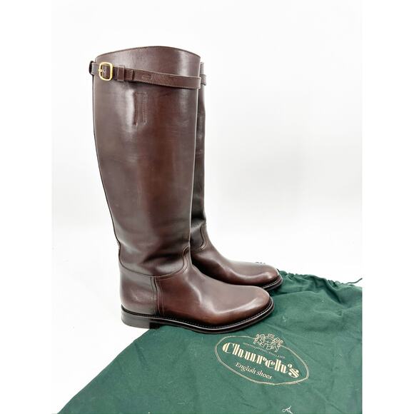 CHURCH'S Michelle Leather Boots In Brown 36.5 - Picture 8 of 12